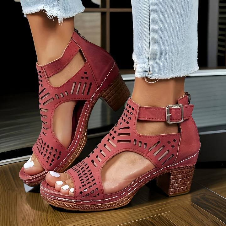Juliette | Cutout Block Heel Sandals