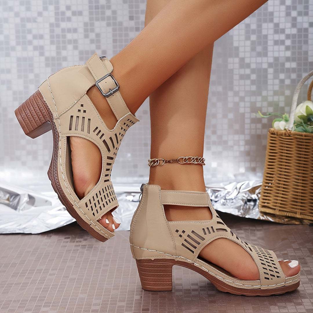 Juliette | Cutout Block Heel Sandals