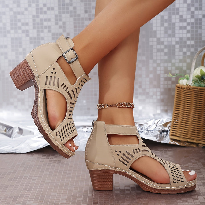 Juliette | Cutout Block Heel Sandals