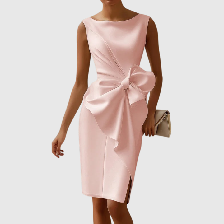 Kaelani | Sculpted Bow Detail Midi Dress