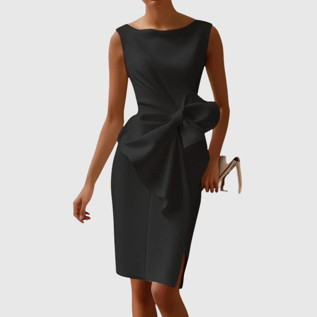 Kaelani | Sculpted Bow Detail Midi Dress