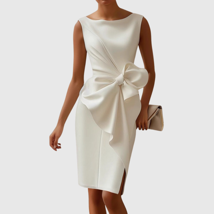 Kaelani | Sculpted Bow Detail Midi Dress