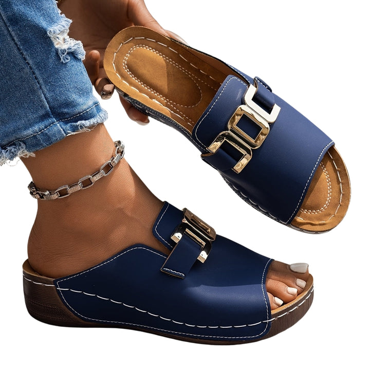 Kalliope | Platform Slide Sandals with Buckle Detail
