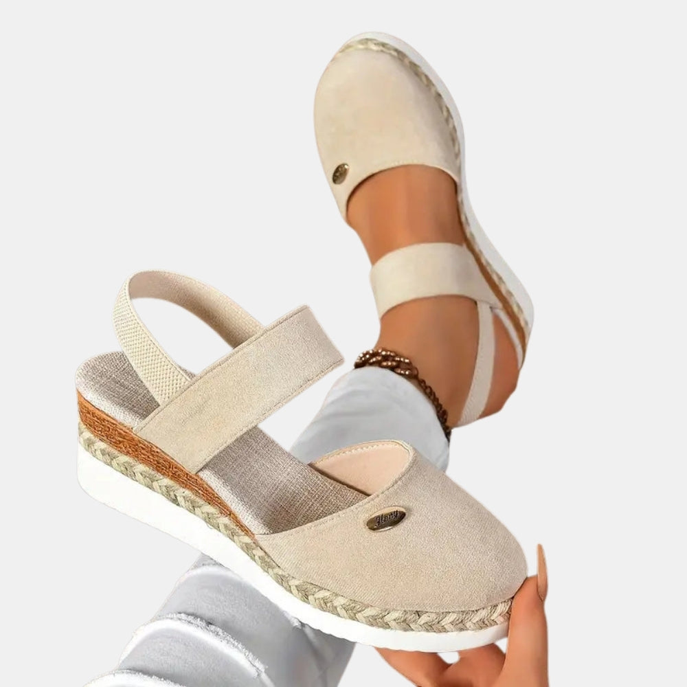 Kathe | Platform Slingback Sandals with Closed Toe
