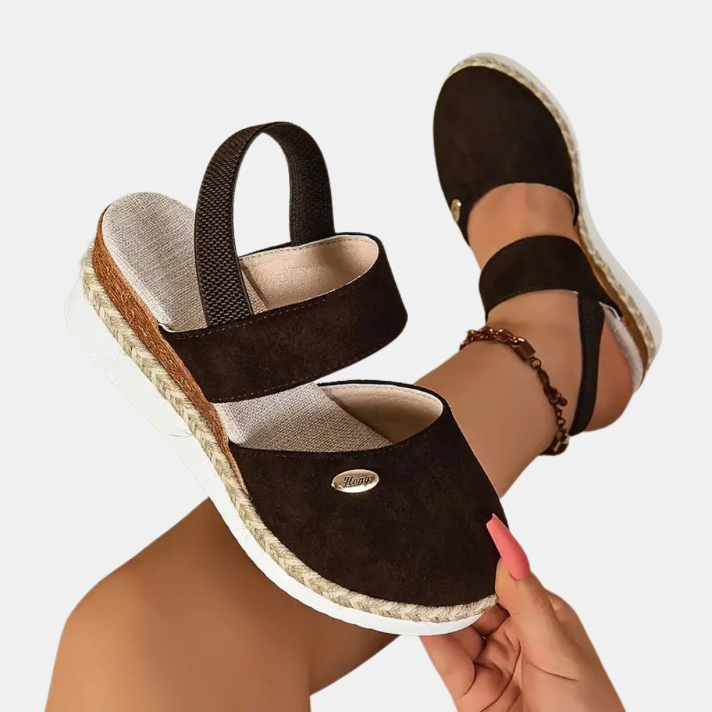 Kathe | Platform Slingback Sandals with Closed Toe