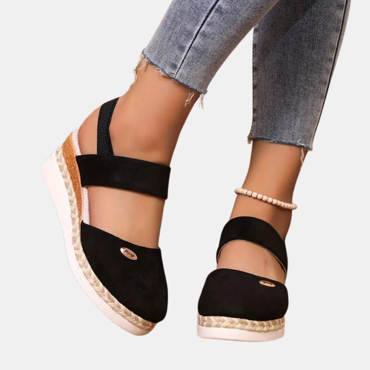 Kathe | Platform Slingback Sandals with Closed Toe