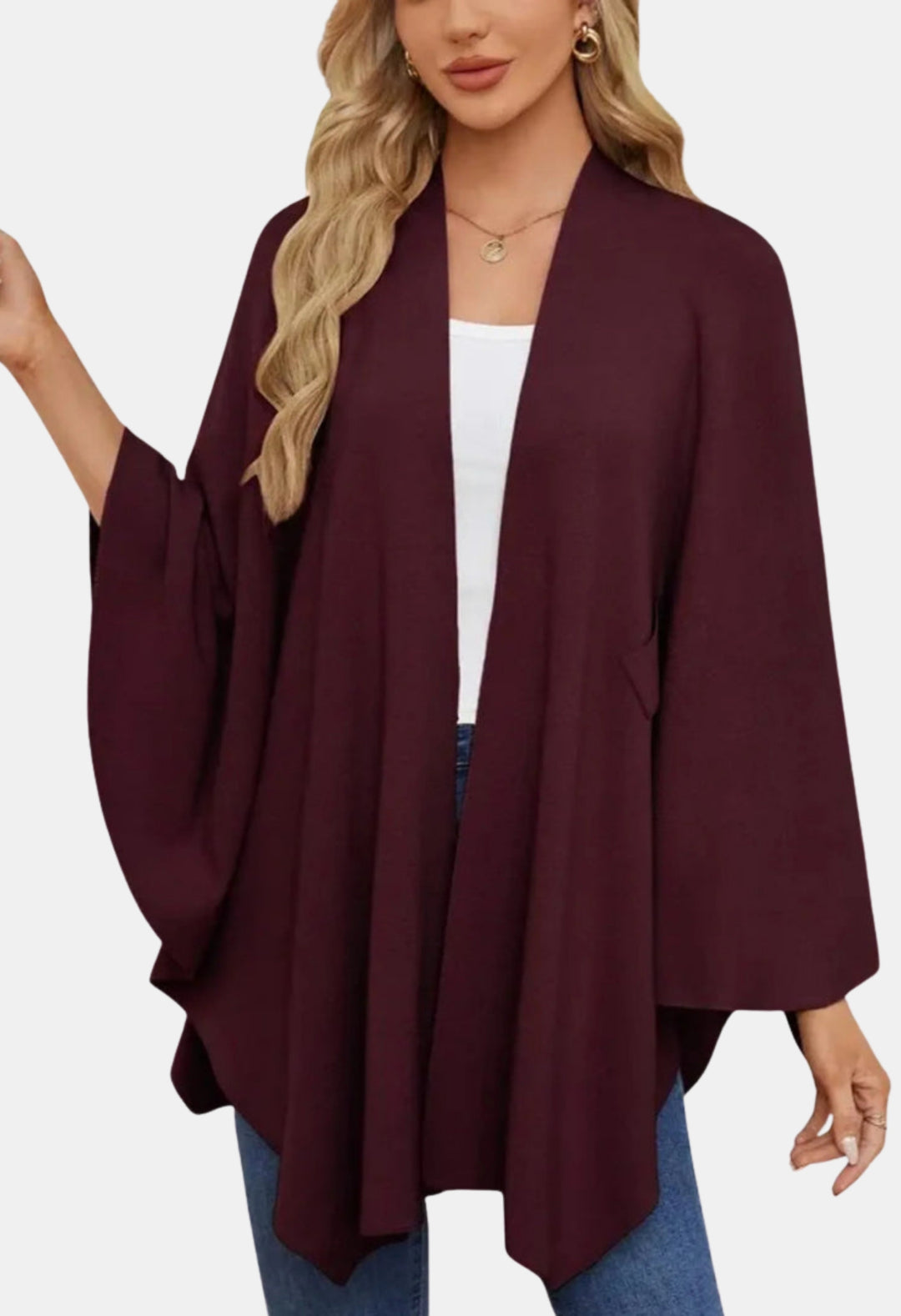 Kaylani | Elegant Draped Poncho with Front Knot