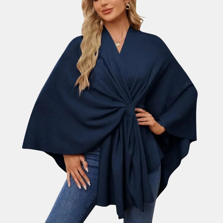 Kaylani | Elegant Draped Poncho with Front Knot