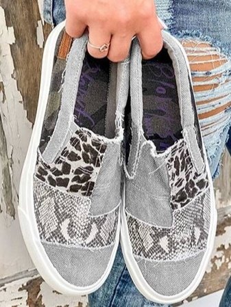 Kelsey | Casual Slip On Sneakers with Animal Print
