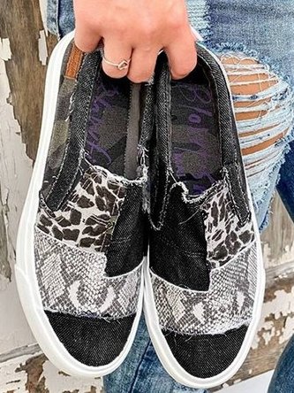 Kelsey | Casual Slip On Sneakers with Animal Print