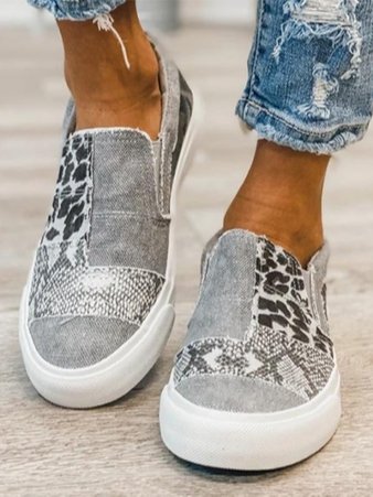 Kelsey | Casual Slip On Sneakers with Animal Print