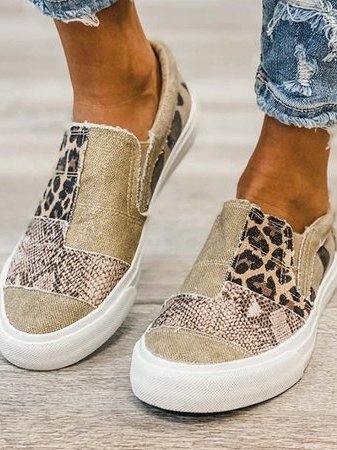 Kelsey | Casual Slip On Sneakers with Animal Print