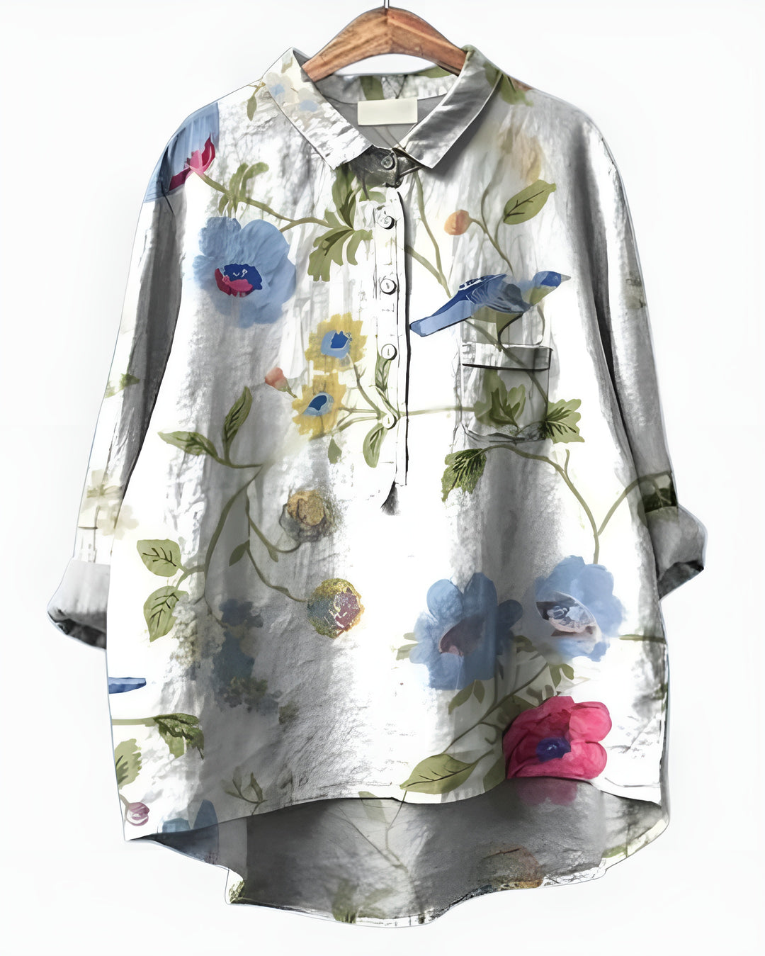 Kelyvandra | Floral Print Button Front Blouse
