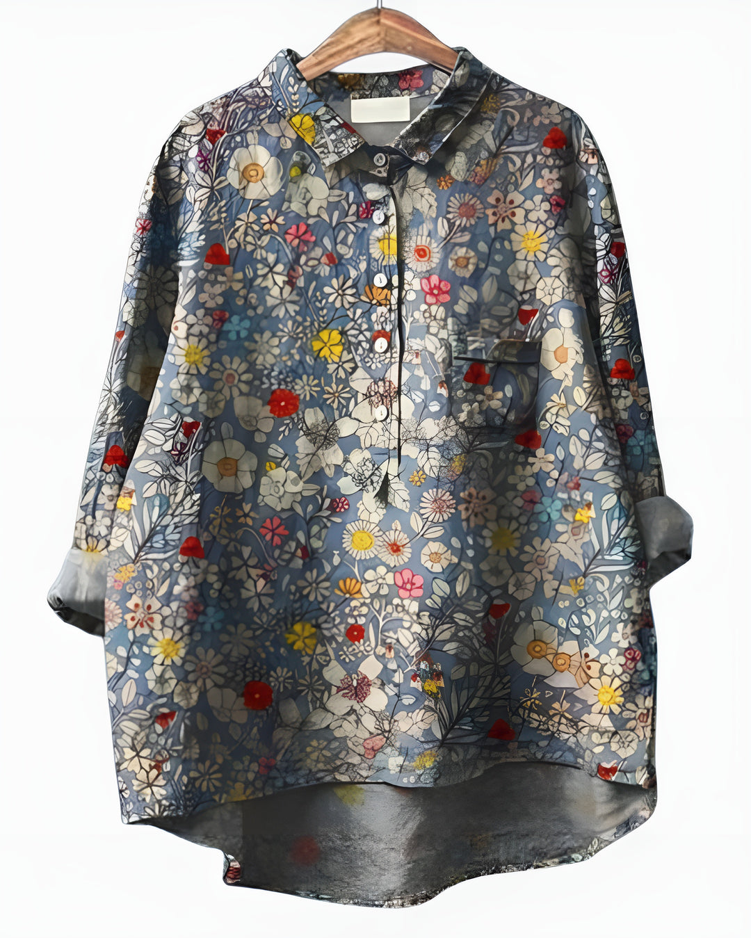 Kelyvandra | Floral Print Button Front Blouse