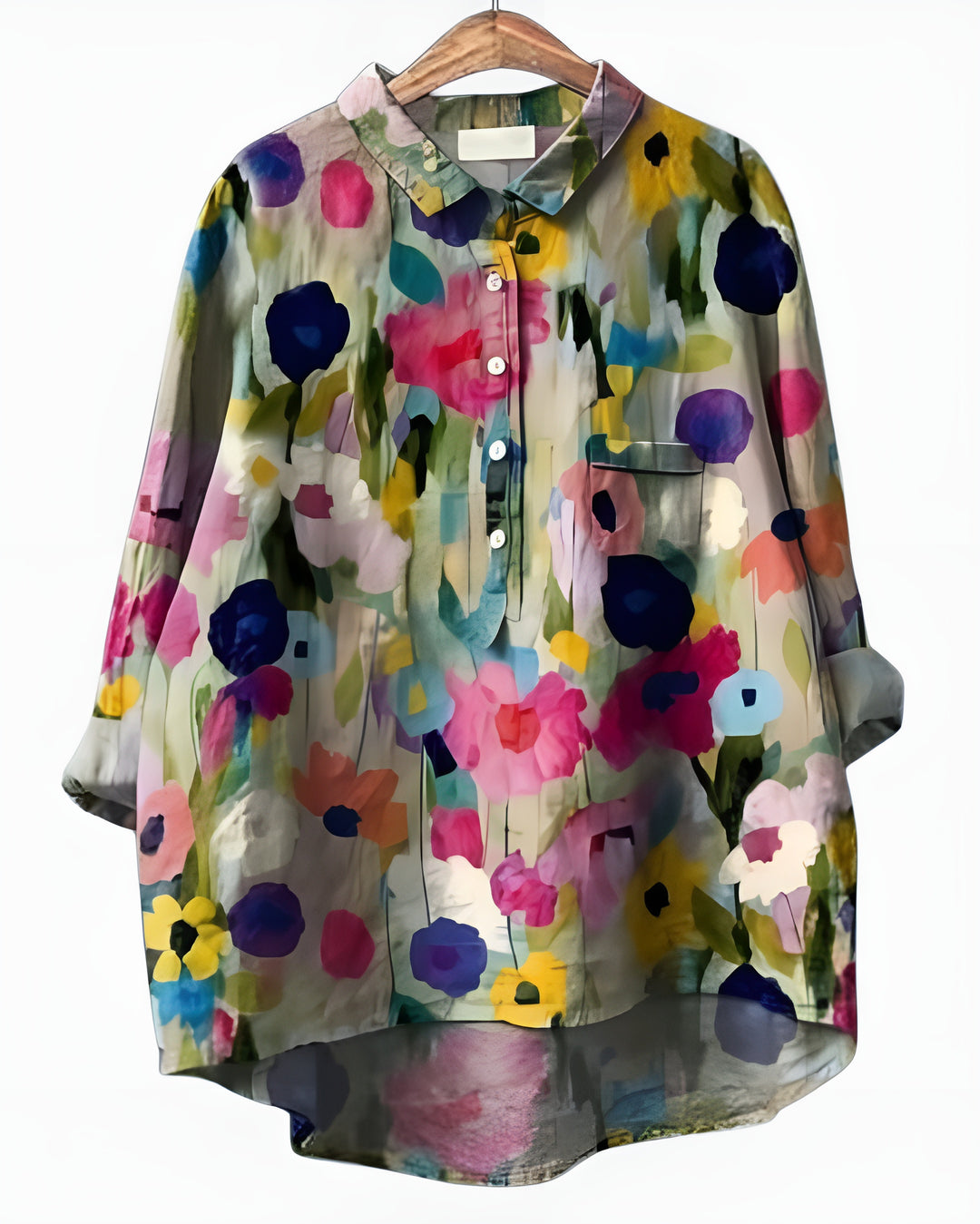Kelyvandra | Floral Print Button Front Blouse