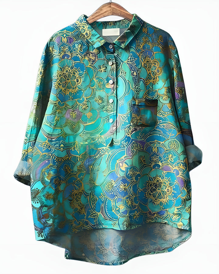 Kelyvandra | Floral Print Button Front Blouse