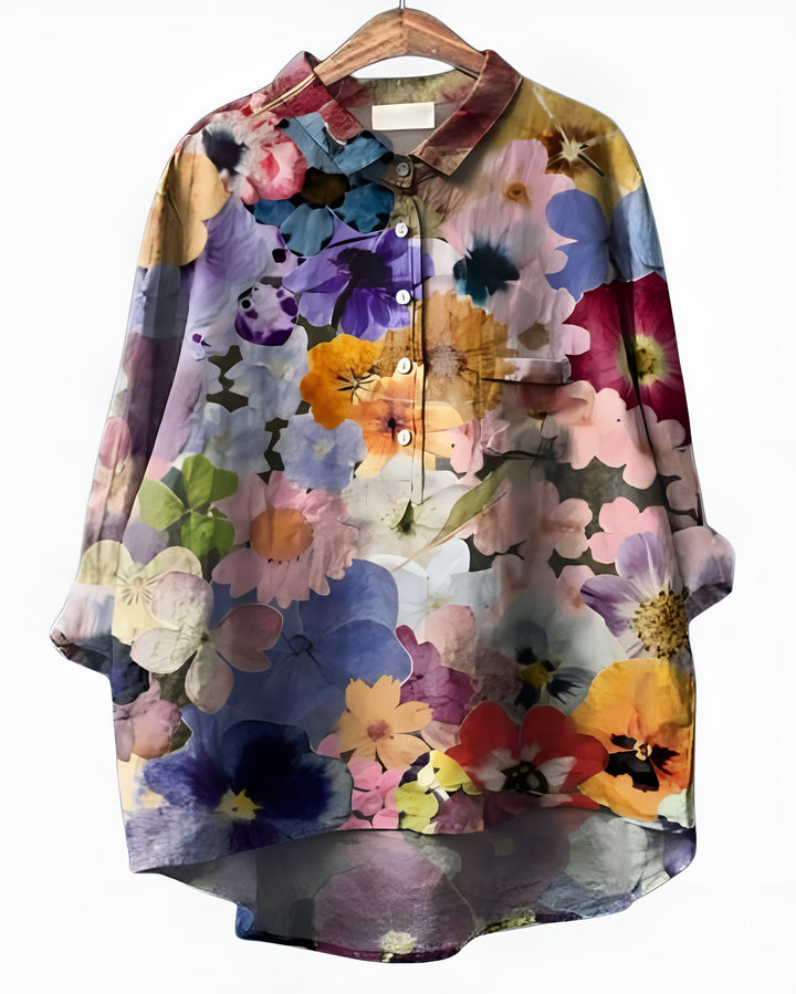 Kelyvandra | Floral Print Button Front Blouse