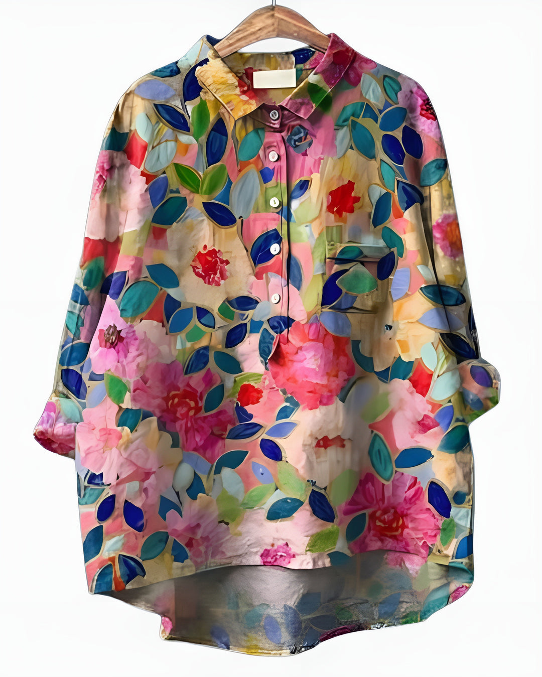 Kelyvandra | Floral Print Button Front Blouse