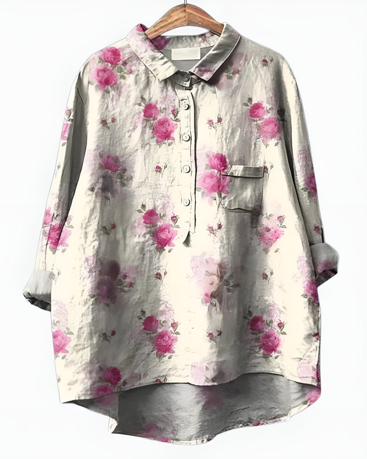 Kelyvandra | Floral Print Button Front Blouse