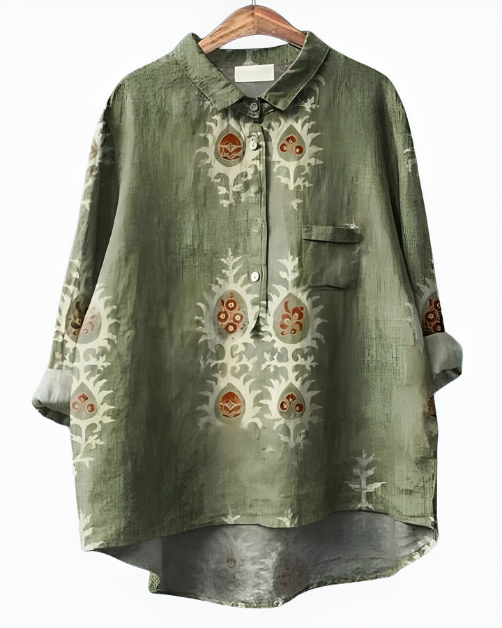 Kelyvandra | Floral Print Button Front Blouse