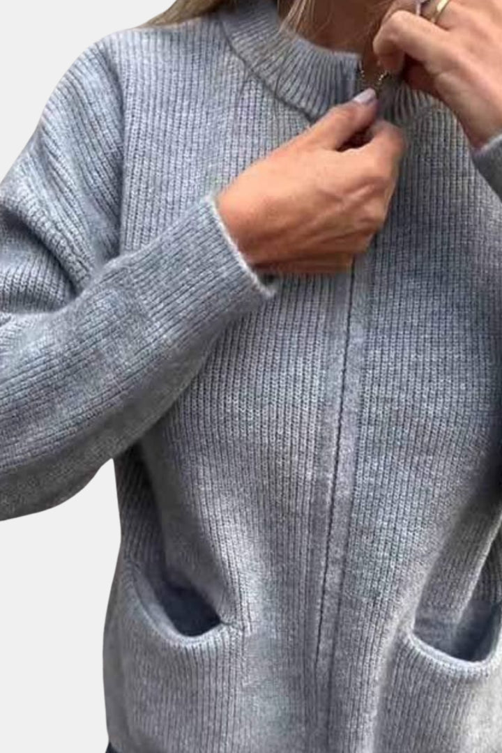 Kenley | Zip Front Knit Cardigan with Pockets