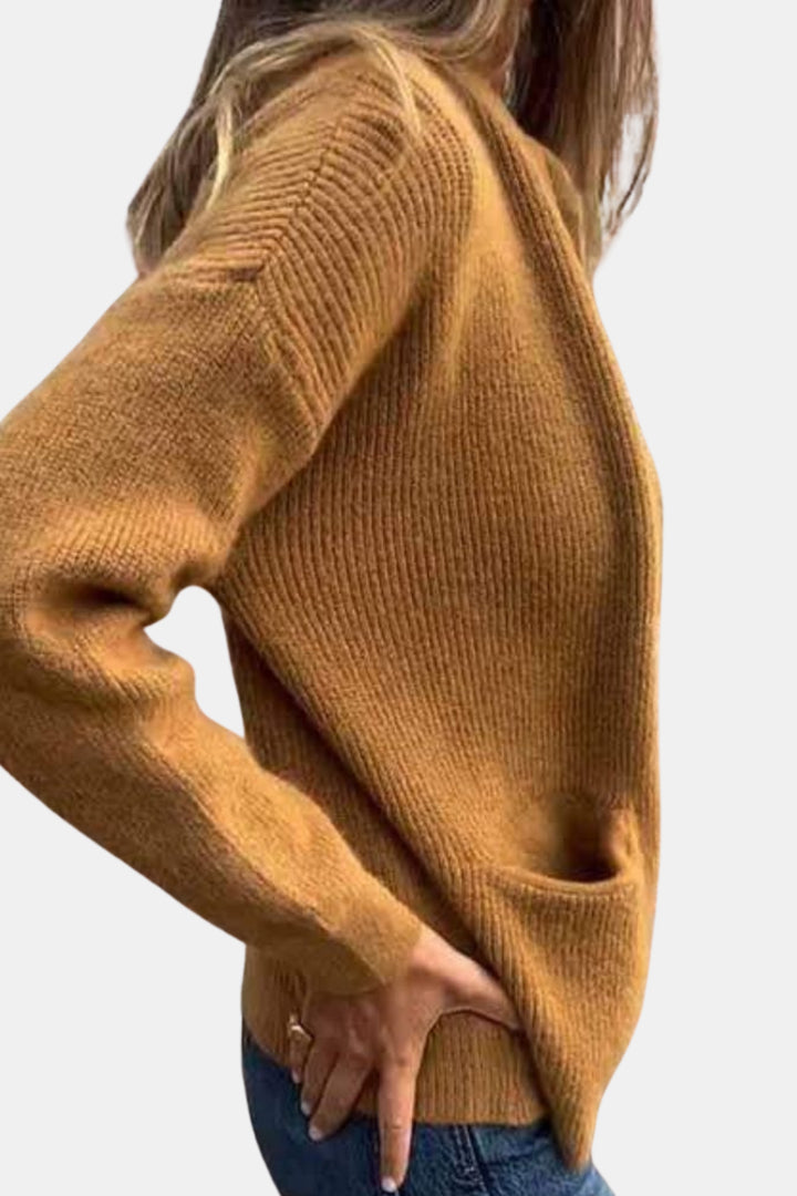 Kenley | Zip Front Knit Cardigan with Pockets