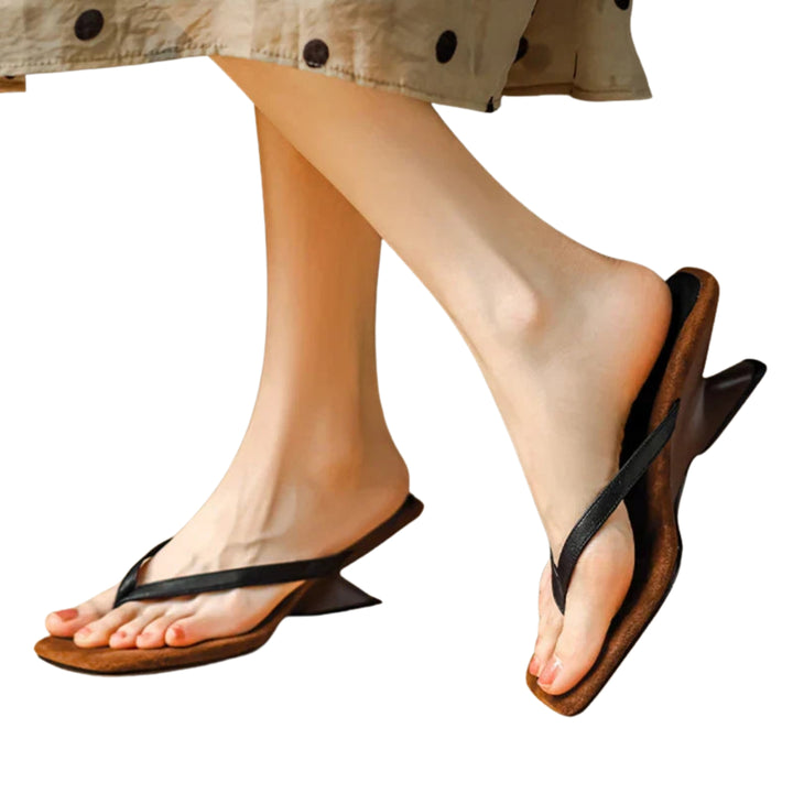 Keturah | Square Toe Thong Sandals with Slim Straps