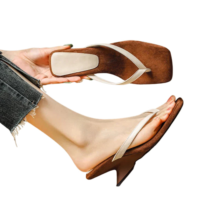 Keturah | Square Toe Thong Sandals with Slim Straps