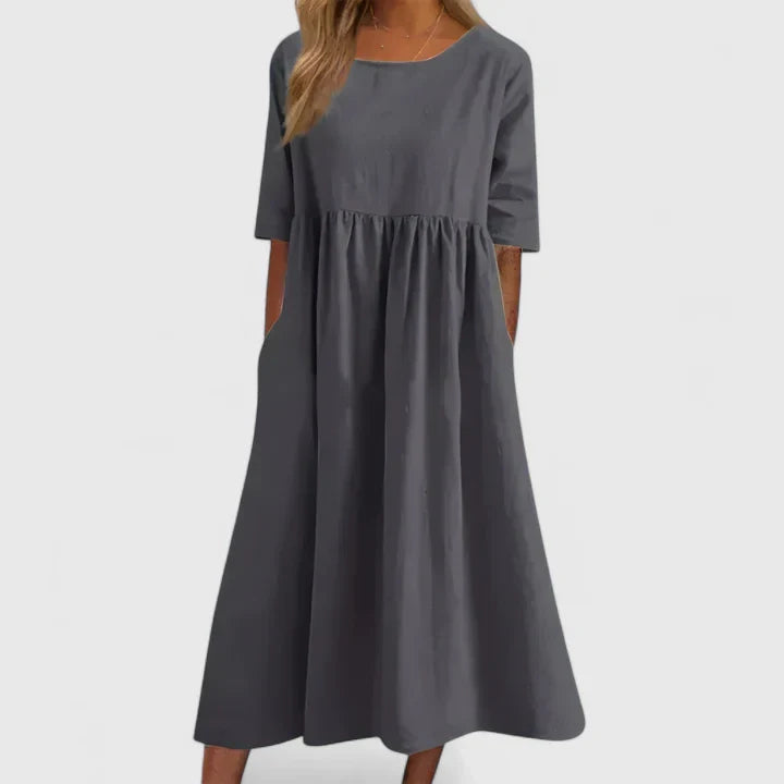 Kynzella | Casual A-Line Midi Dress with Pockets
