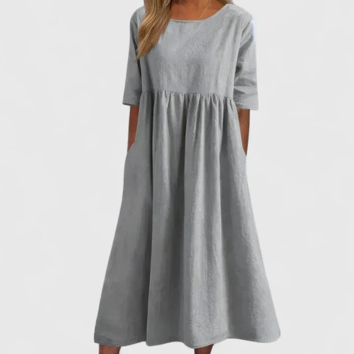 Kynzella | Casual A-Line Midi Dress with Pockets