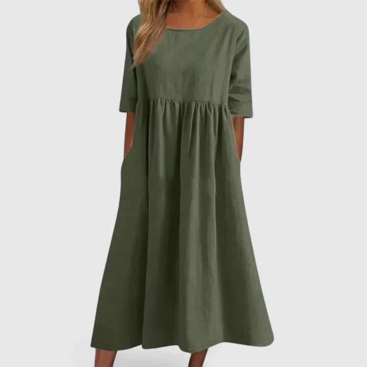 Kynzella | Casual A-Line Midi Dress with Pockets