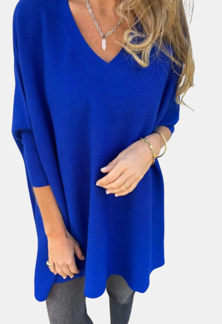 Lainey | Oversized V Neck Knit Sweater
