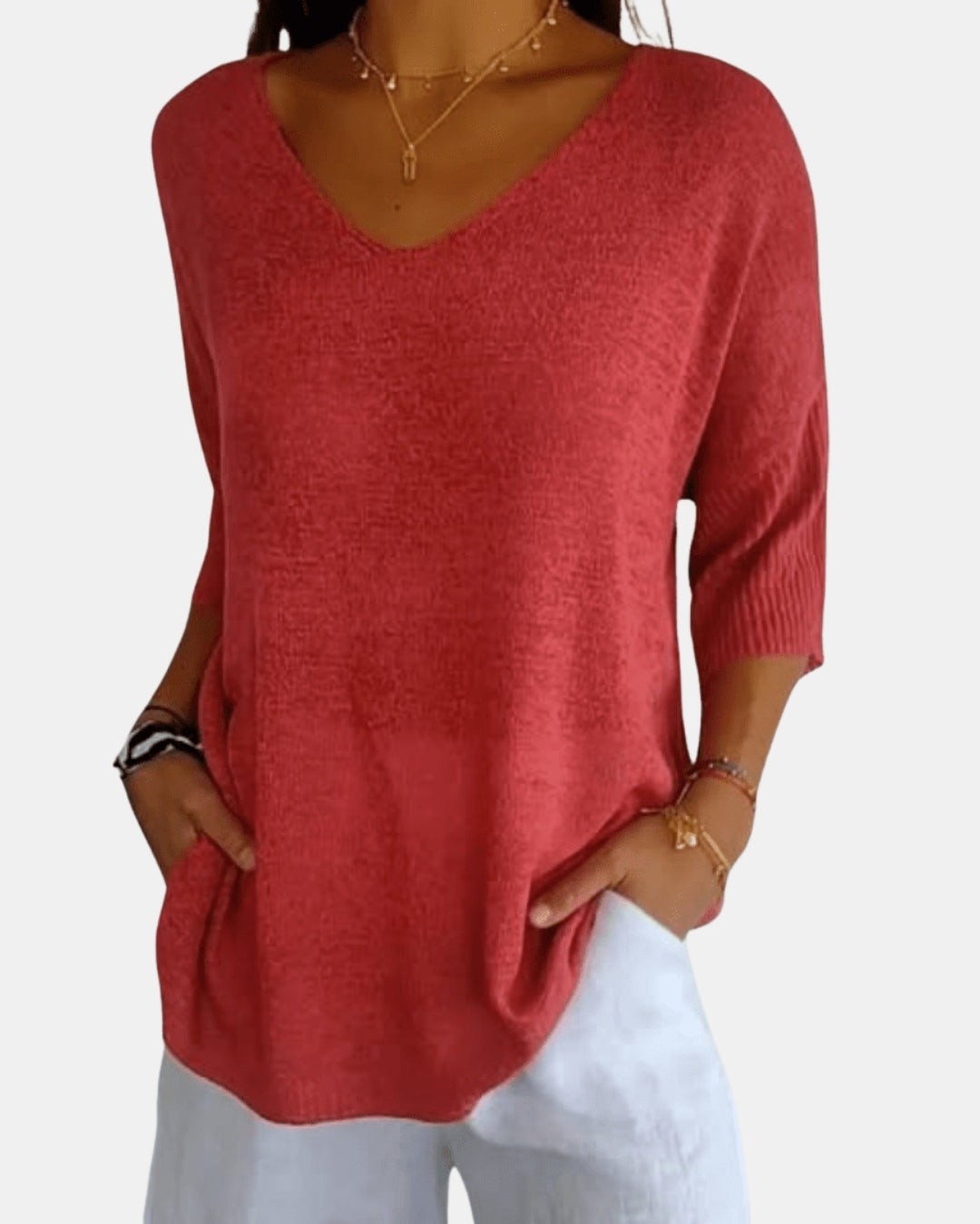 Larelle | V Neck Knit Top