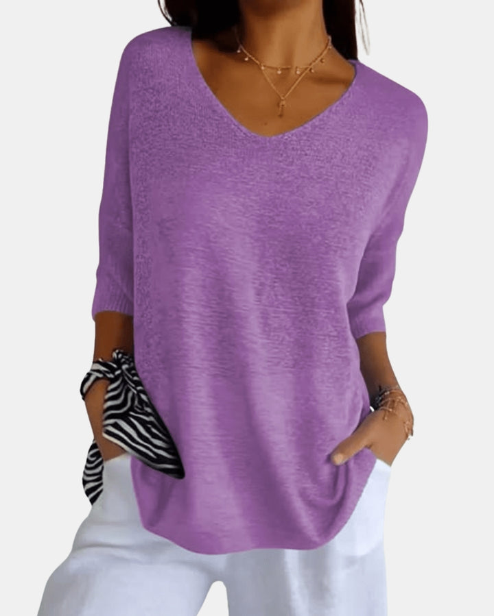 Larelle | V Neck Knit Top