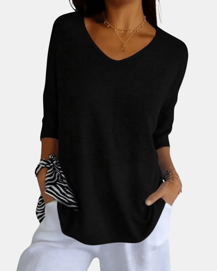 Larelle | V Neck Knit Top