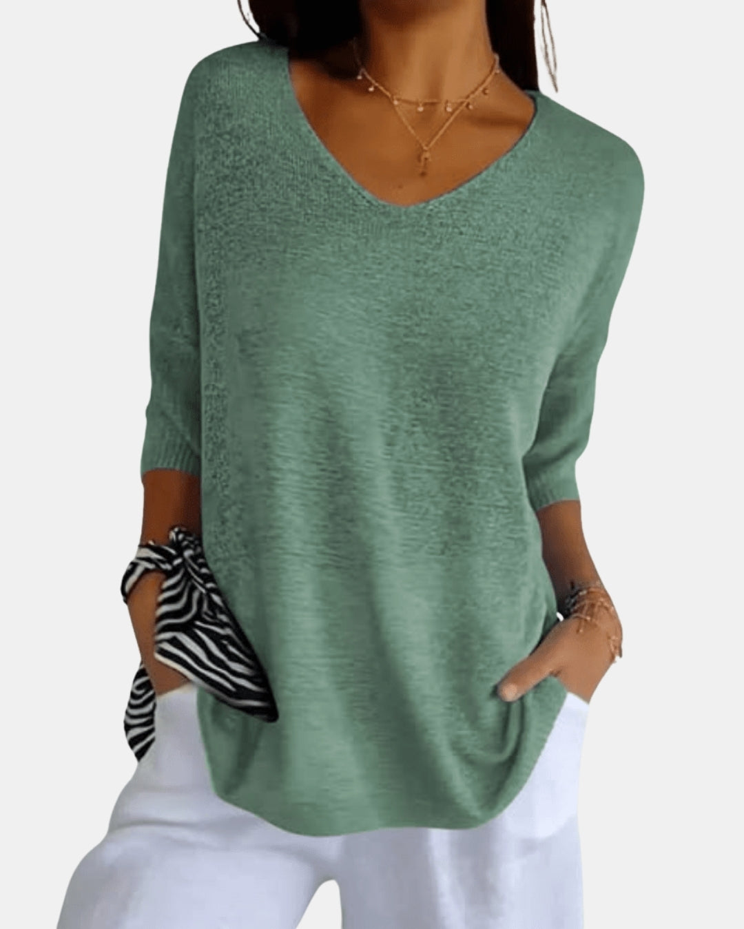 Larelle | V Neck Knit Top