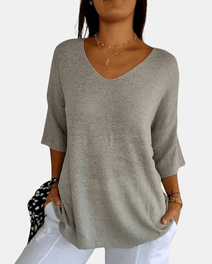 Larelle | V Neck Knit Top