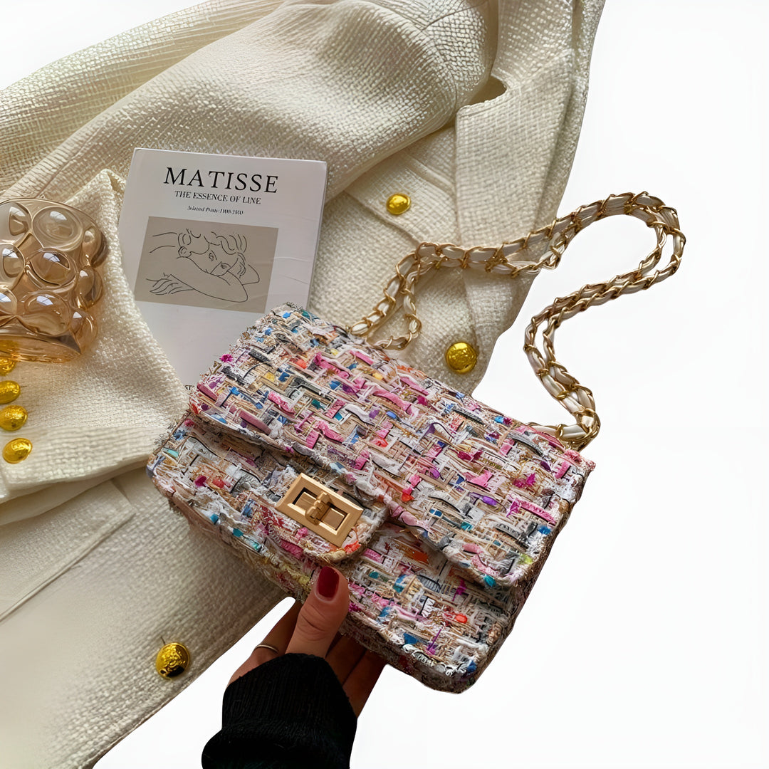 Laretha | Tweed Shoulder Bag with Chain Strap