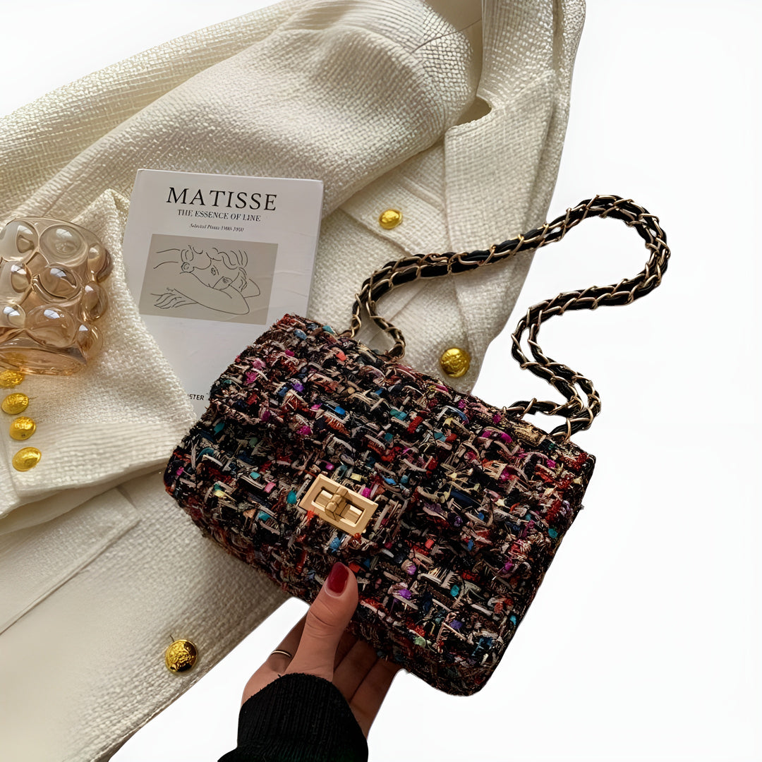 Laretha | Tweed Shoulder Bag with Chain Strap