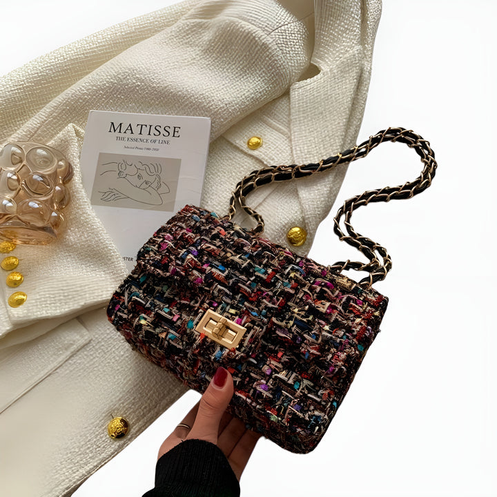 Laretha | Tweed Shoulder Bag with Chain Strap