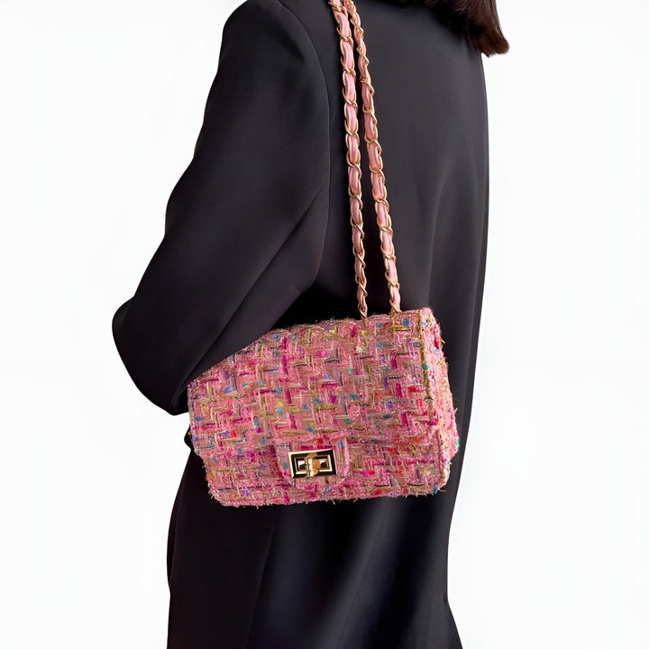 Laretha | Tweed Shoulder Bag with Chain Strap