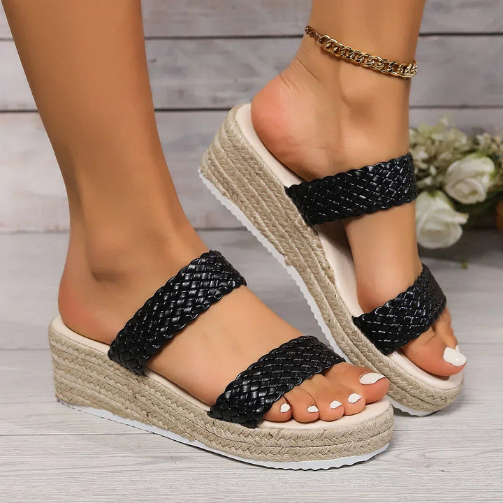 Lena | Platform Sandals with Braided Straps