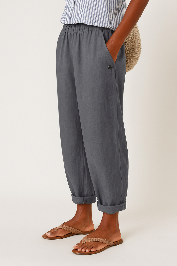 Lena | Relaxed Cropped Pants With Elastic Waist