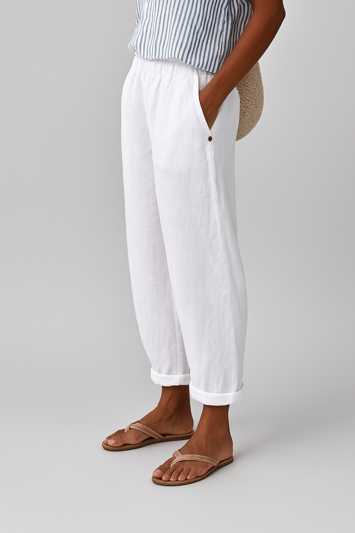 Lena | Relaxed Cropped Pants With Elastic Waist