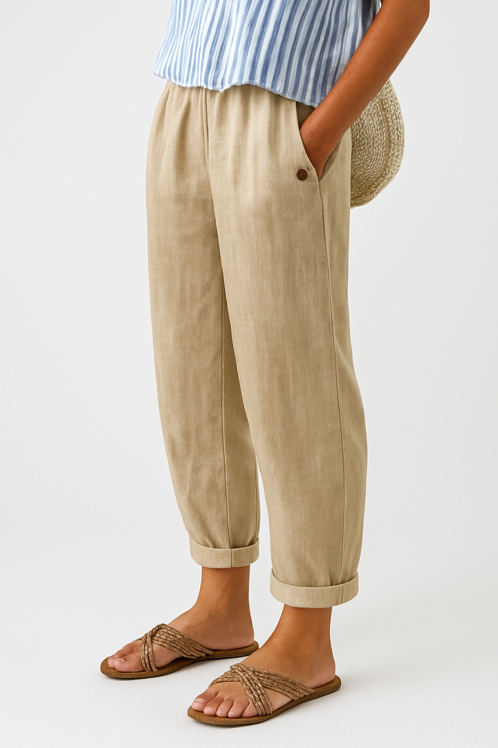 Lena | Relaxed Cropped Pants With Elastic Waist