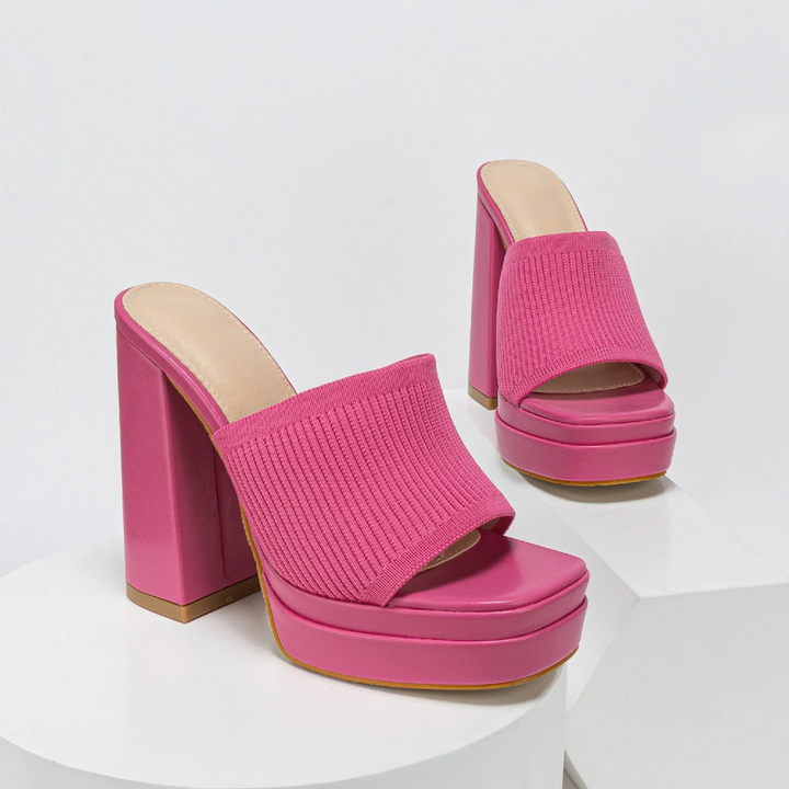 Leocadia | Platform Mule Heels with Block Heel