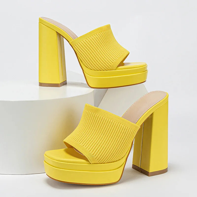 Leocadia | Platform Mule Heels with Block Heel