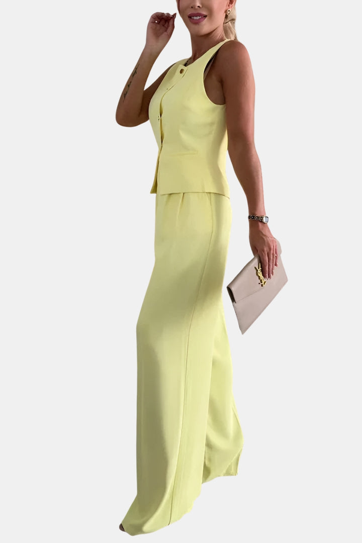 Leona | Structured Vest and Wide-Leg Pants Set