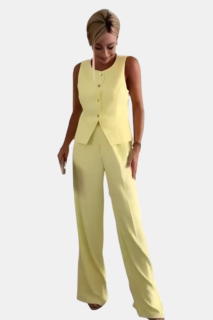 Leona | Structured Vest and Wide-Leg Pants Set