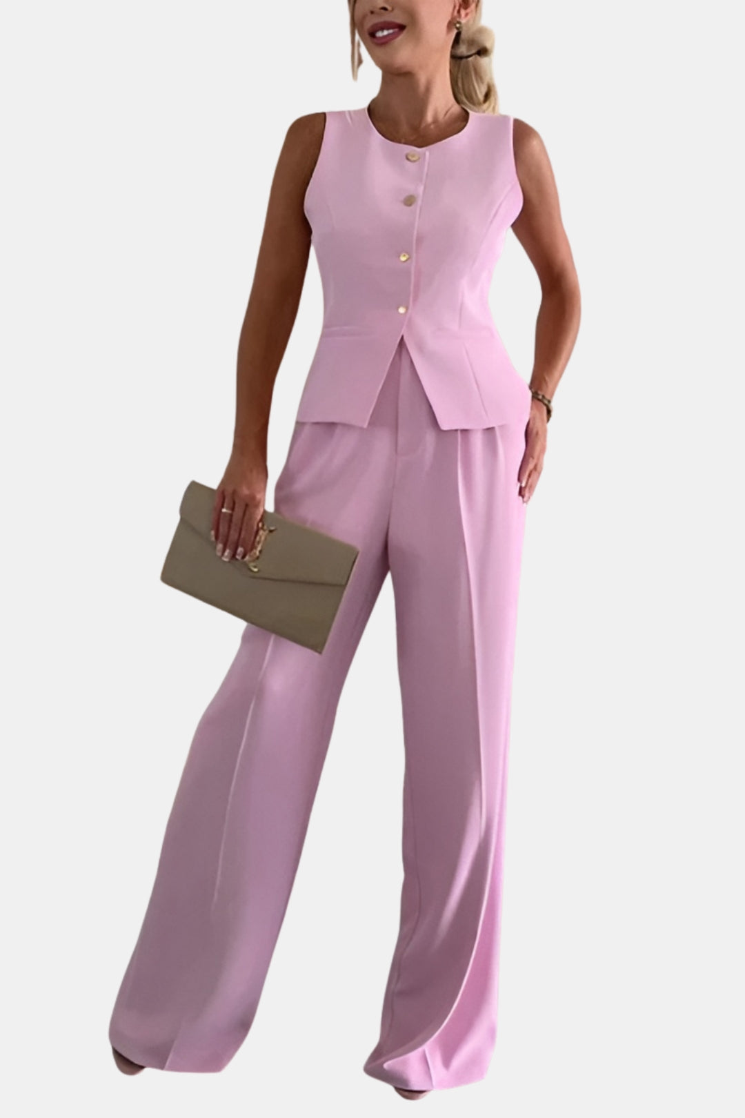 Leona | Structured Vest and Wide-Leg Pants Set